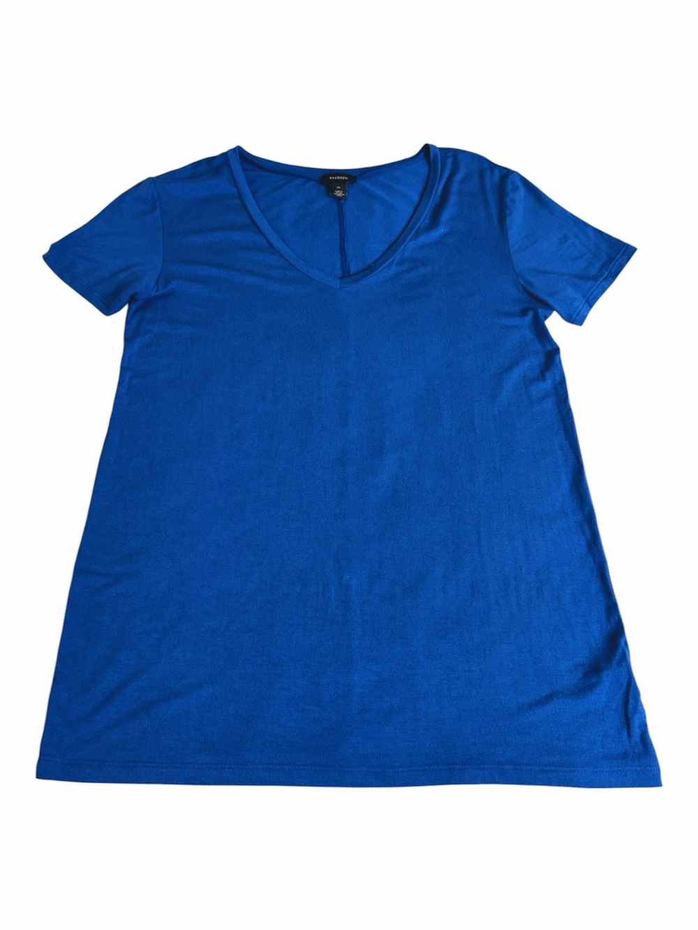 Halogen Royal Blue V-Neck Short Sleeve Tee Shirt Medium